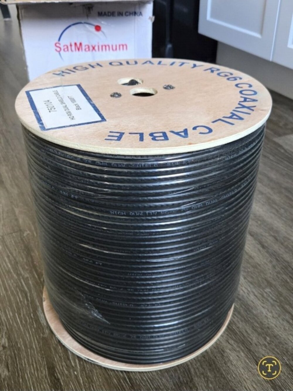 1000ft RG6 Dual Shield Coaxial Cable Black Wire TV Antenna Satellite 18AWG Bulk